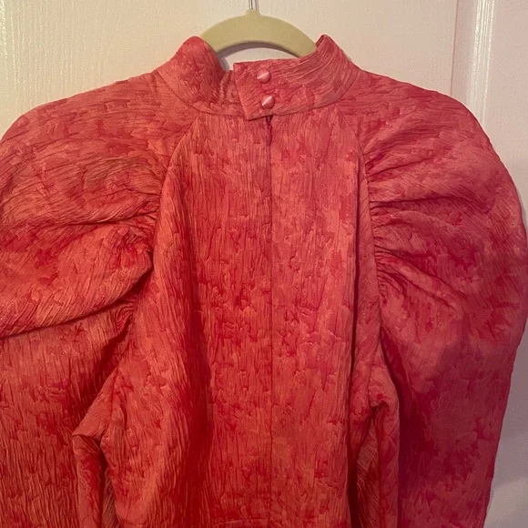 Rotate by Birger Christensen Jacquard Mini Dress Pink Carnation Size 8 - Picture 4 of 7